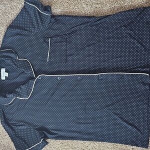 Nicole Miller polka dot button down‎ sleep shirt